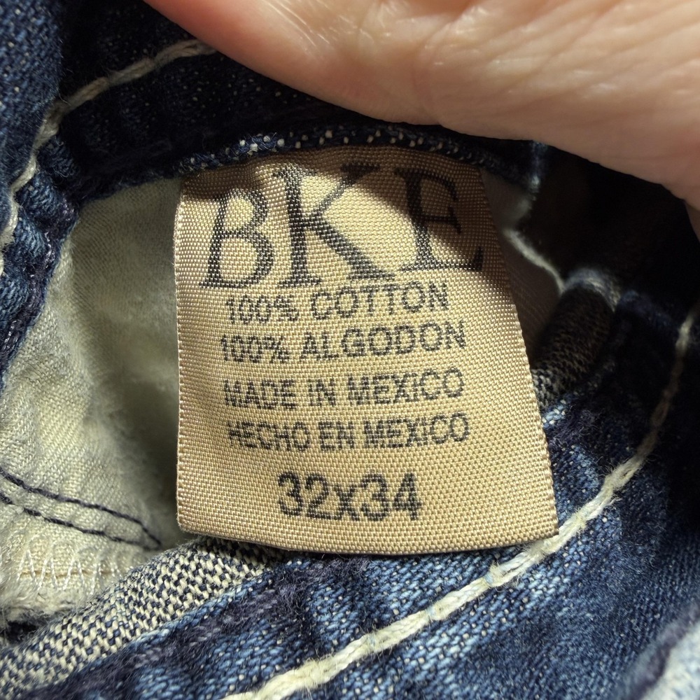 BKE Tyler Jeans Mens 32x30 Blue Relaxed Straight Leg Distressed Denim Baggy - Picture 9 of 10